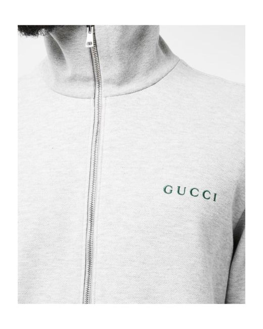 Gucci White Full-Zip Fleece Sweatshirt for men