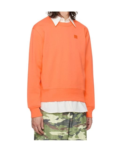 Acne Orange Round-Necked Sweater for men