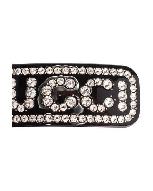 Gucci White Kids Logo Embellished Hair Clip