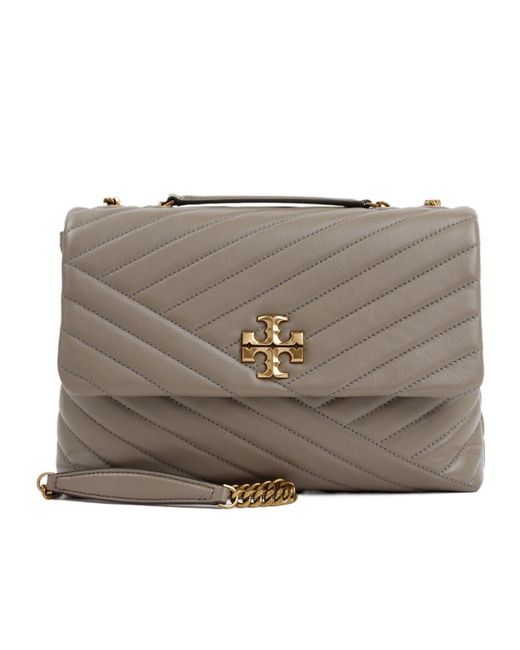 Tory Burch Gray Kira Chevron Convertible Shoulder Bag