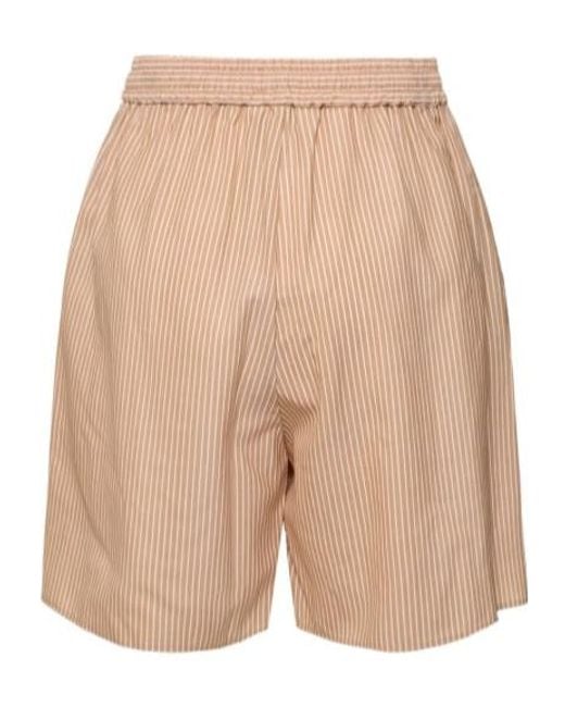 Auralee Natural Wool Striped Shorts
