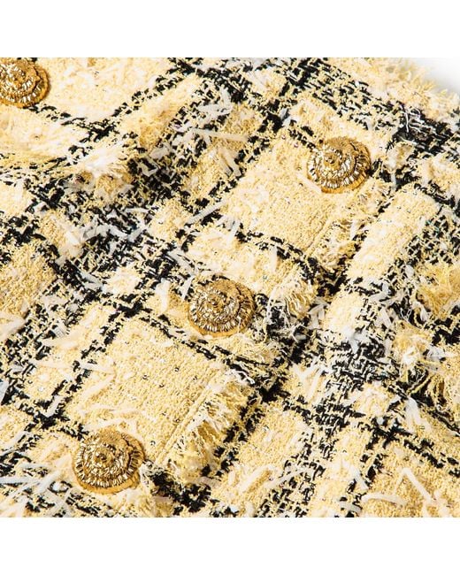 Balmain Metallic Glitter Tweed Mini Skirt