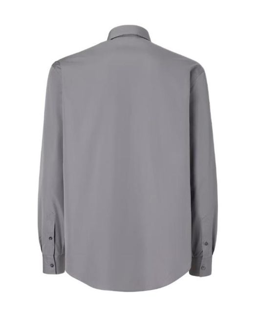 Fendi Gray Floral Cut-Out Long Sleeved Shirt for men