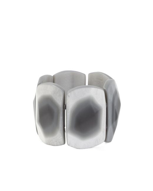 Giorgio Armani Gray Faceted Stretch Bracelet