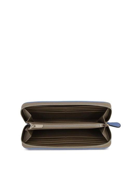 Bally Blue Wrap Zipper Wallet