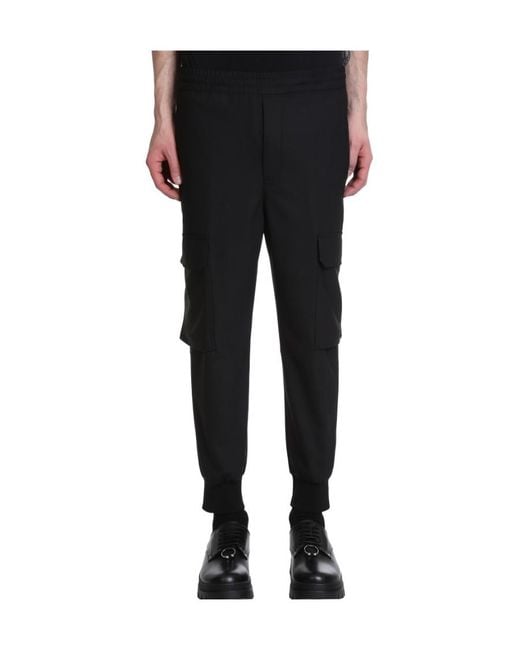 Neil Barrett Black Cropped Track Pants for men