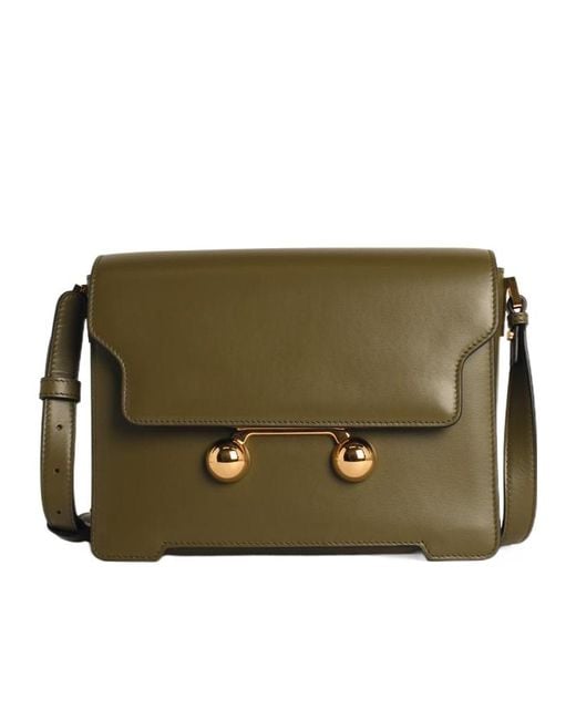 Marni Green Trunkaroo Foldover Top Medium Shoulder Bag
