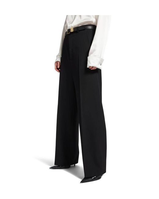 Balenciaga Black Pressed Crease Tailored Trousers