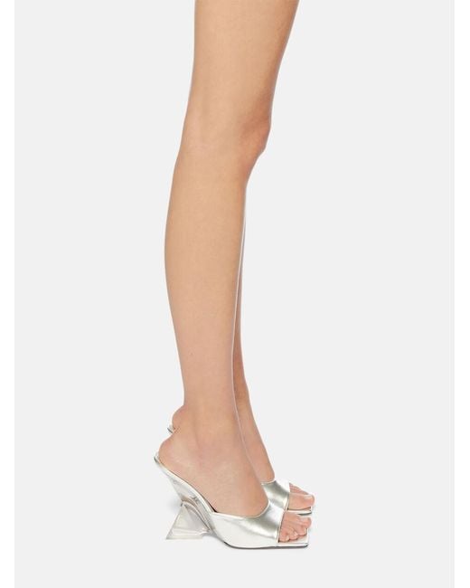 The Attico White The Cheope Sequin Embellished Mules