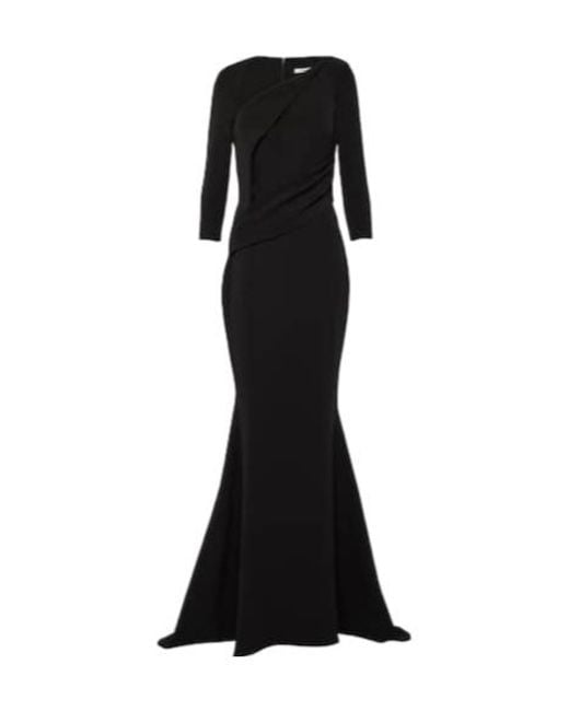 Safiyaa Black Pollina Crepe Dress