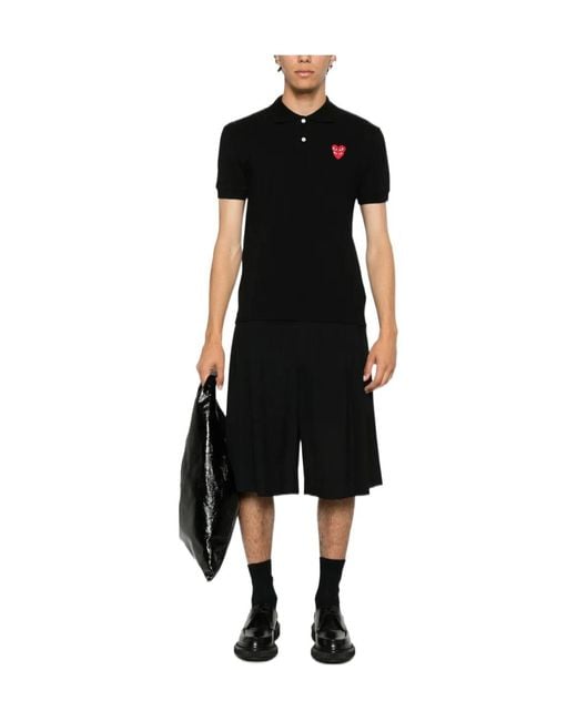 Comme des Garçons Black Heart-Patch Cotton Polo Shirt