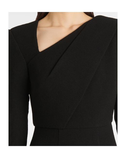 Roland Mouret Black Wool Crêpe Midi Dress