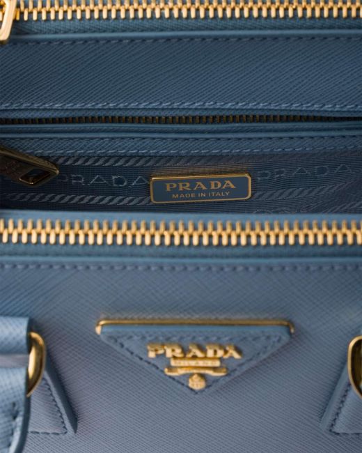 Prada Blue Galleria Mini Saffiano Leather Bag