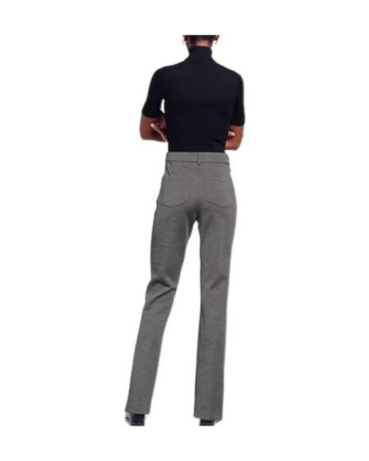 Sportmax Gray High-Waisted Straight-Leg Pants