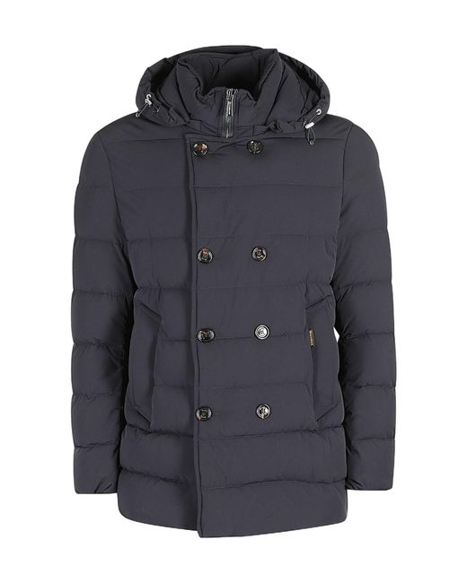 Moorer Blue Hooded Jacket for men