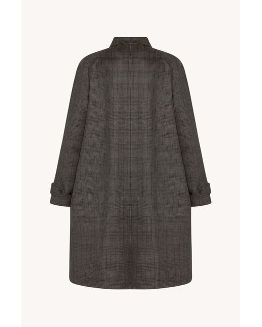 The Row Gray Wool-Silk Check Coat