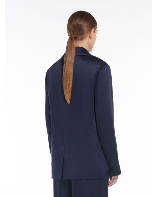 Max Mara Blue 'S Guido Single-Breasted Long-Sleeved Jacket