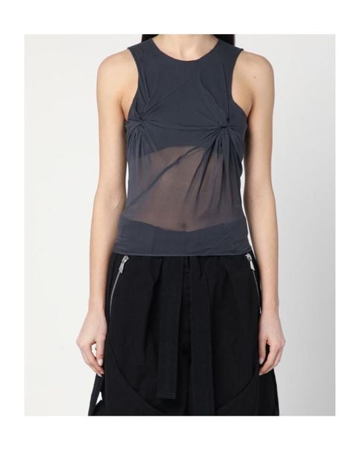 The Attico Blue The Draped Sheer Top