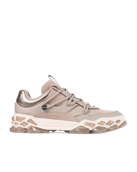 Jimmy Choo Pink Diamond Lace-Up Sneakers for men