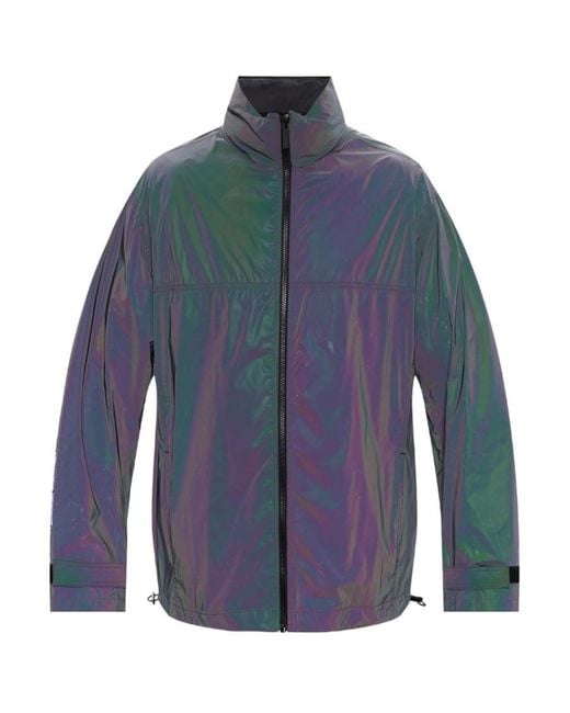 McQ Alexander McQueen Blue High-Neck Zipped Jacket for men