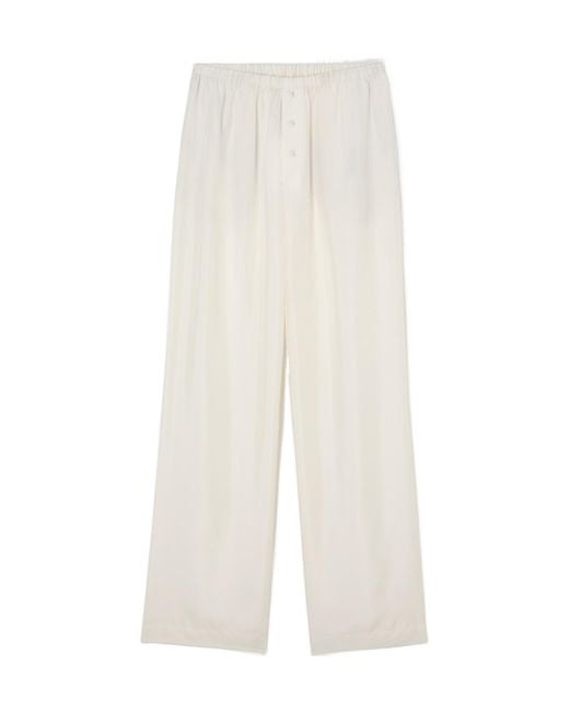 Rohe White Buttoned Silk Pyjama Pants