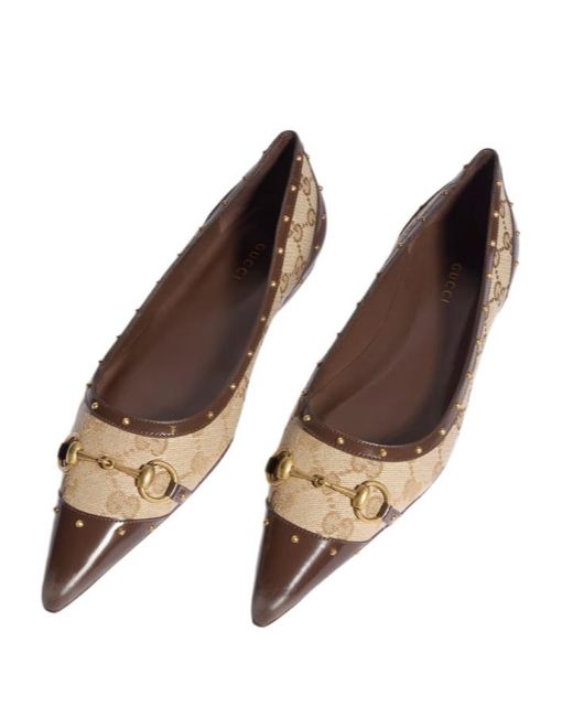 Gucci Brown Savoy Ballerina Shoes