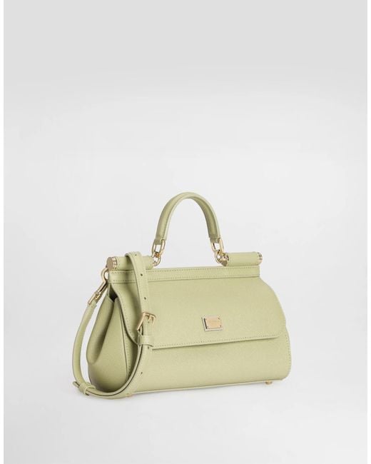 Dolce & Gabbana Metallic Logo Plaque Medium Sicily Handbag