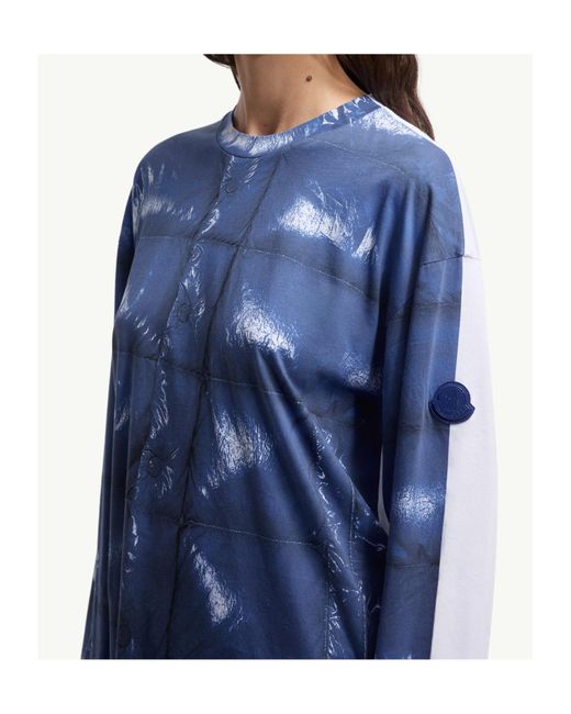 Moncler Blue Long-Sleeved T-Shirt for men