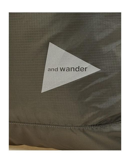 And Wander Green Drawstring Tote Bag for men