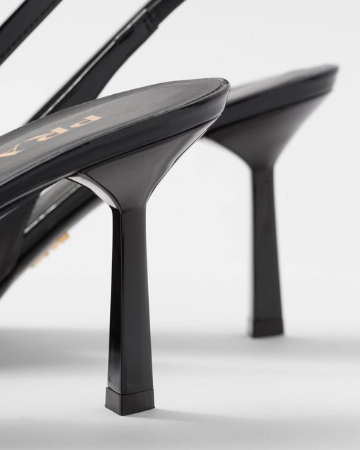 Prada Black Logo-Plaque Pointed-Toe Pumps