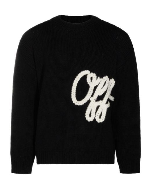Off-White c/o Virgil Abloh Black Crewneck Long-Sleeved Jumper for men