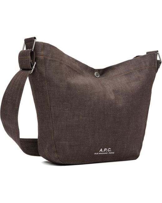 A.P.C. Gray Besace Journal Shoulder Bag for men