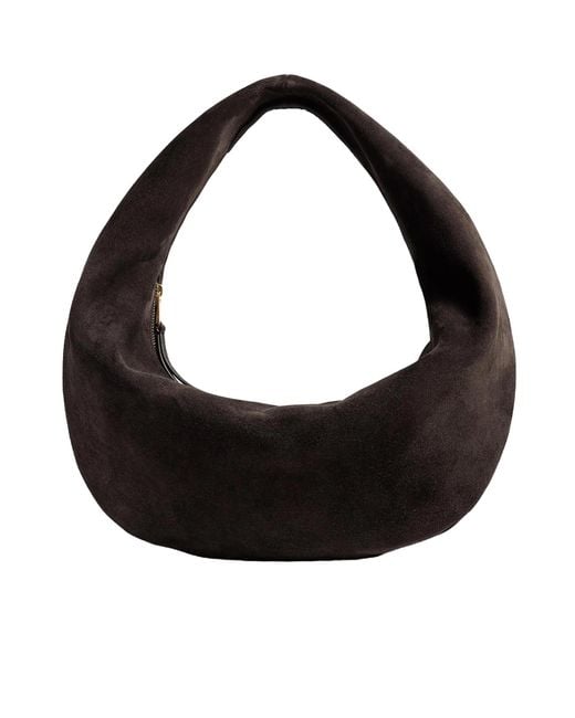 Khaite Black Olivia Zipped Medium Shoulder Bag