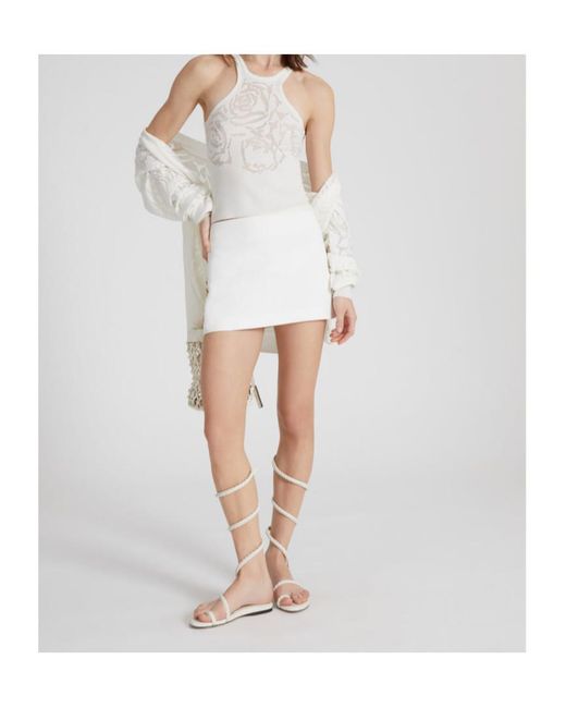 Ermanno Scervino White Cotton Blend Knit Top With Devorè Rose