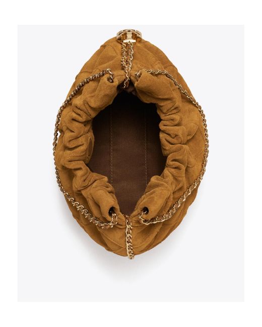 Tory Burch Brown Mini Fleming Soft Hobo Bag