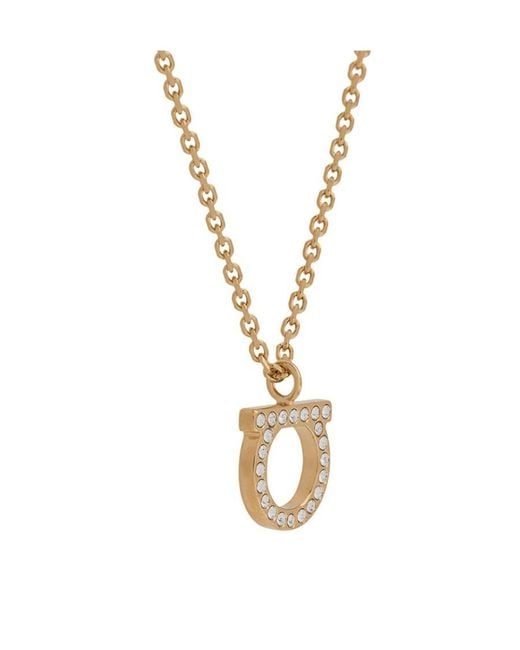 Ferragamo White Ferragamo Iconic Gancini Necklace