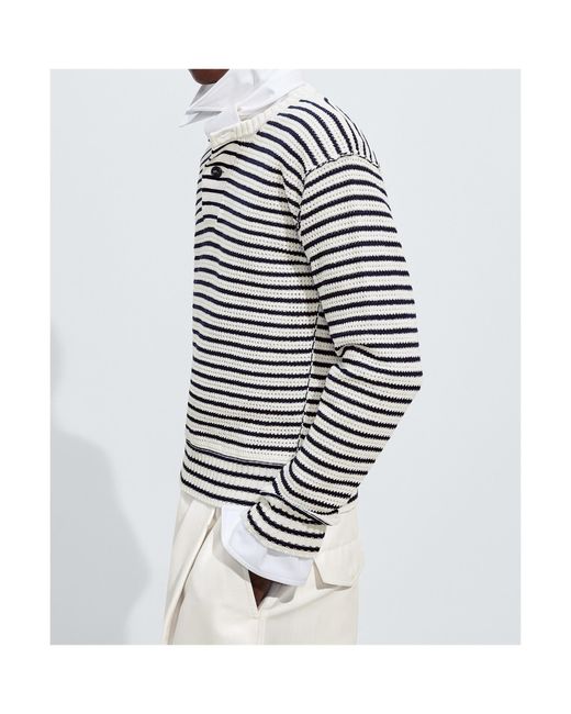 Bottega Veneta White Cotton Crochet Sweater for men