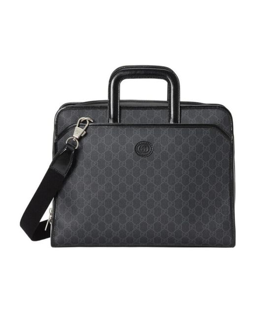 Gucci Black Supreme Gg Briefcase for men