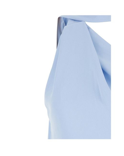 Solace London Blue London Demi One-Shoulder Maxi Dress