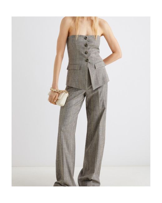 Marella Gray Button-Up Top