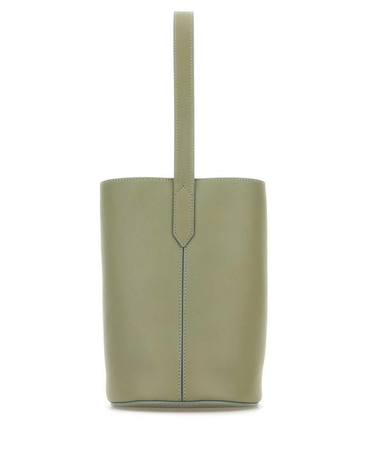 J&m Davidson Green Nano Quiver Buckle Leather Bucket Bag