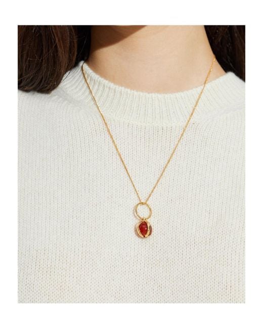 Jil Sander White Pendant Detail Chained Necklace