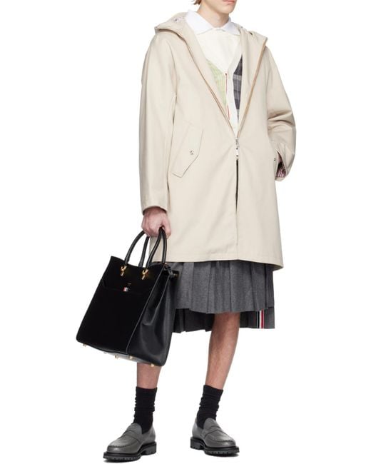 Thom Browne Natural Hooded Cotton Parka for men