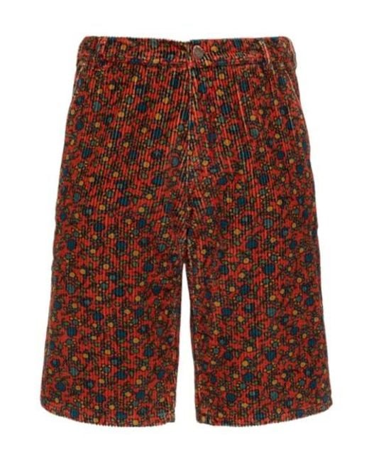 ERL Red Printed Shorts for men