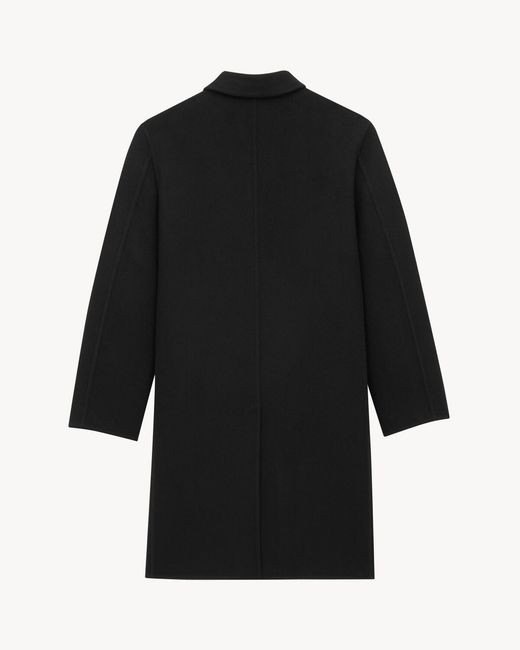 Saint Laurent Black Double-Faced Wool Coat for men