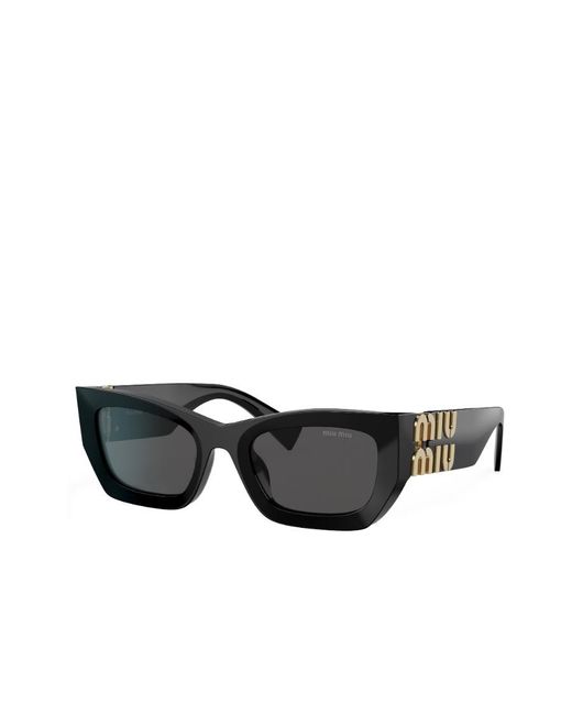 Miu Miu Black Eyewear Rectangular Frame Sunglasses
