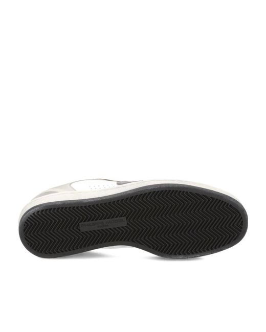 Philippe Model White Logo Patch Lace-Up Sneakers