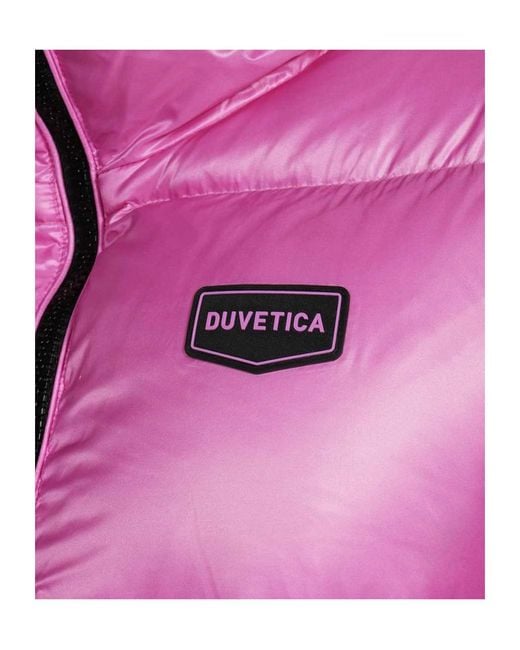 Duvetica Pink Belted Hooded Puffer Coat