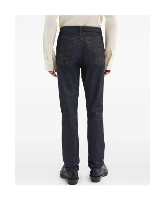Jil Sander Blue Mid-Rise Straight-Leg Jeans for men