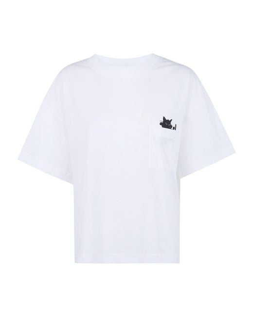 Paul Smith White Ps Cat Printed Crewneck T-Shirt